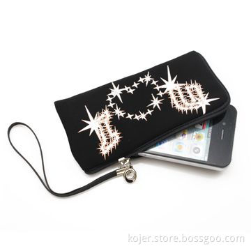 Velvet Zipper Bag for iPhone 4, w/ Quality Zipper Slider/Lanyard, Comes in Various Patterns